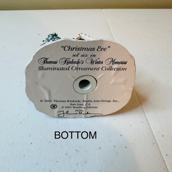 Thomas Kinkade Christmas Eve Cottage Ornament Illuminated Ornament Collection - Picture 7 of 7